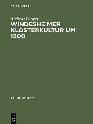 cover image of Windesheimer Klosterkultur um 1500